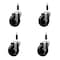 Service Caster 4'' Soft Rubber Wheel Swivel 7/8'' Expanding Stem Caster Set, 4PK SCC-EX20S414-SRS-78-4 - alternate 1